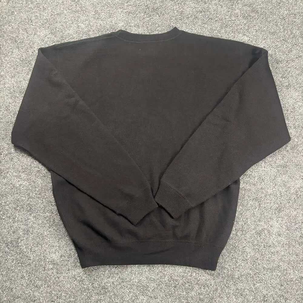 Faconnable 100% Wool Black Crewneck Sweater Size S